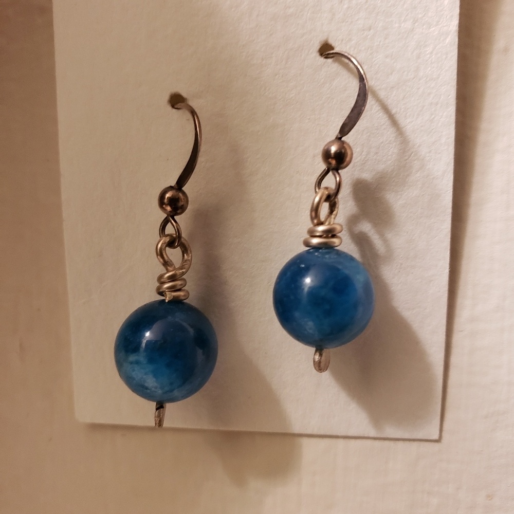 Handmade Apatite with Sterling Silver Earring
